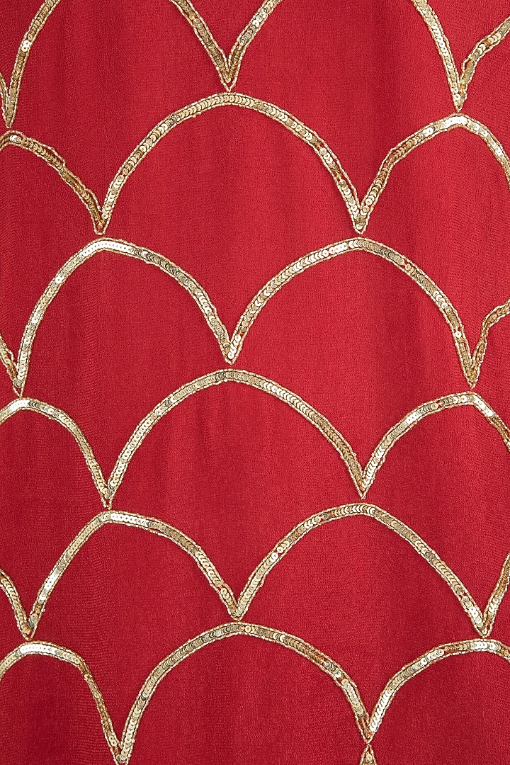 Red embroidered kurta with palazzo pants set available only at Pernia's Pop Up Shop.