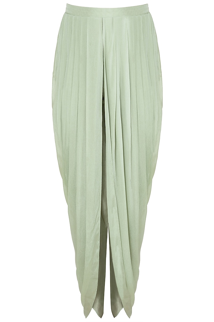 Pista green embroidered kurta with dhoti pants set available only at Pernia's Pop Up Shop.