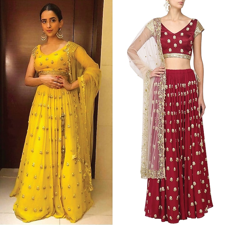 Crimson Red embroidered lehenga set available only at Pernia's Pop Up Shop.