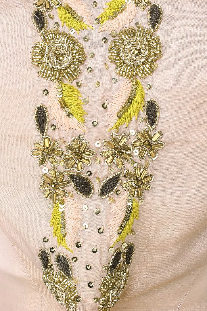 Blush pink and Lime embroidered Sharara set available only at Pernia's Pop Up Shop.