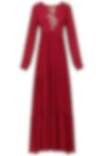 Red layered Maxi dress available only at Pernia's Pop Up Shop.