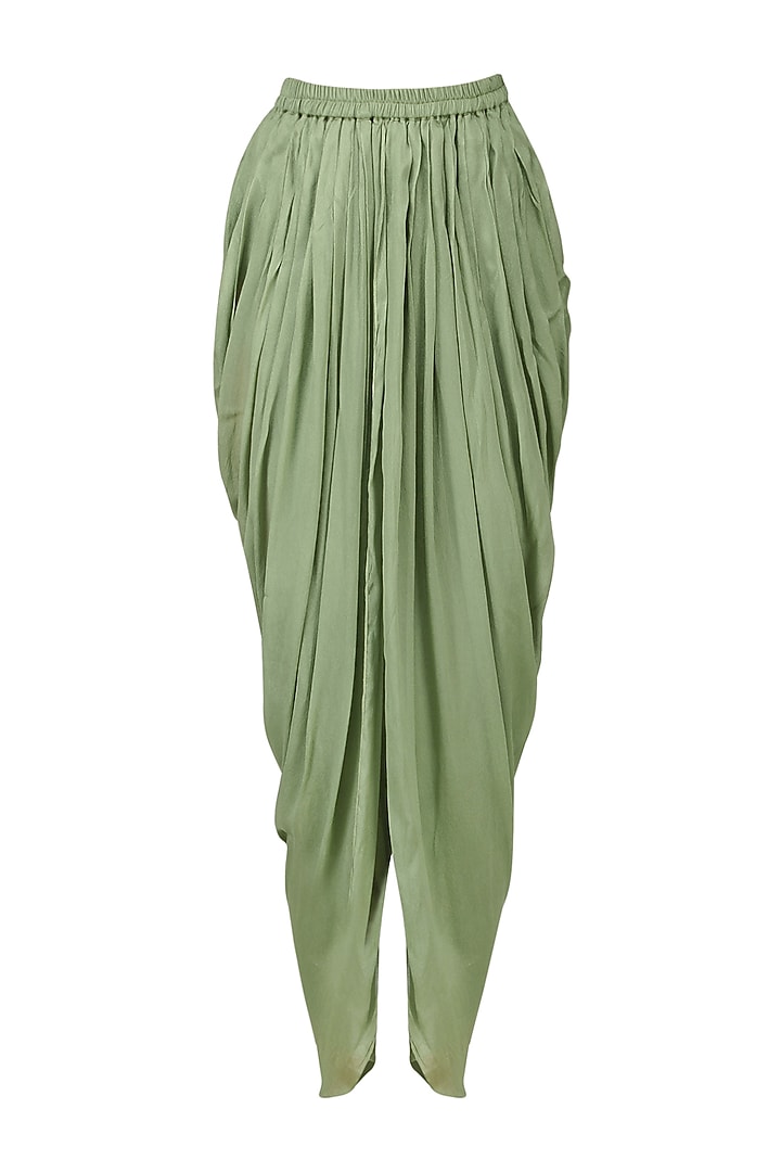 Pista embroidered peplum kurta and dhoti set available only at Pernia's Pop Up Shop.