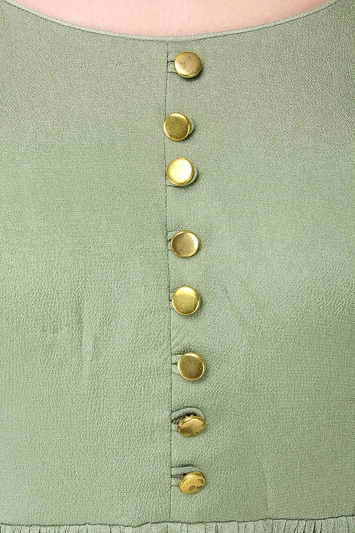 Pista embroidered peplum kurta and dhoti set available only at Pernia's Pop Up Shop.