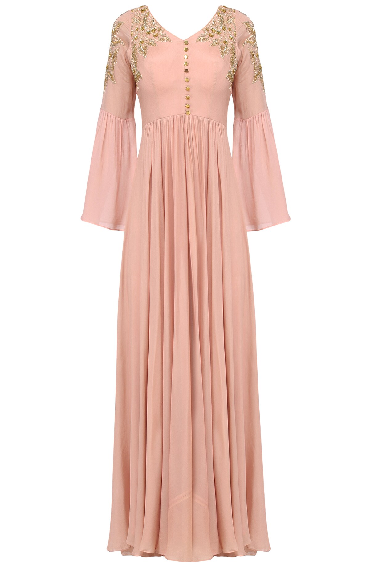 Ethereal Mauve Hand-Embroidered Organza Anarkali Set