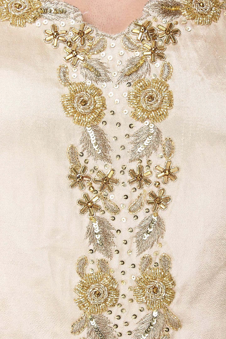 Off White and Mango yellow embroidered Sharara setavailable only at Pernia's Pop Up Shop.