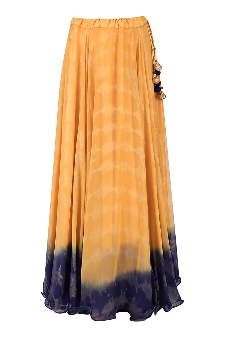 Orange and gold embroidered top with shaded skirt available only at Pernia's Pop Up Shop.