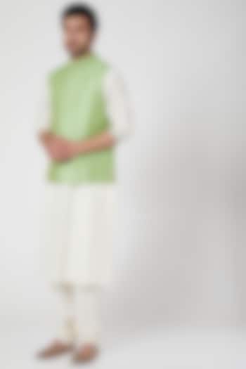 Green Embroidered Jacket by Ekam by Manish Gupta