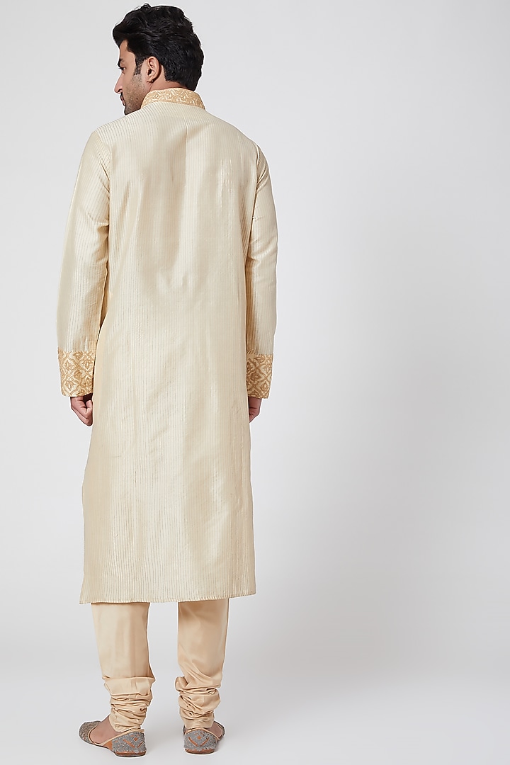 Beige Embroidered Kurta Set by Ekam by Manish Gupta at Pernia's Pop Up Shop