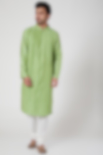 Lime Green Kurta Set by Ekam by Manish Gupta