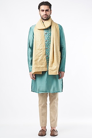 Gold Banarasi Brocade Stole by Ekam by Manish Gupta
