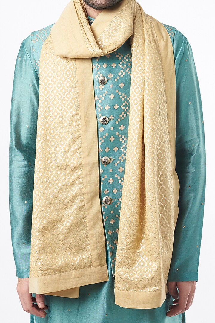 Gold Banarasi Brocade Stole by Ekam by Manish Gupta at Pernia's Pop Up Shop