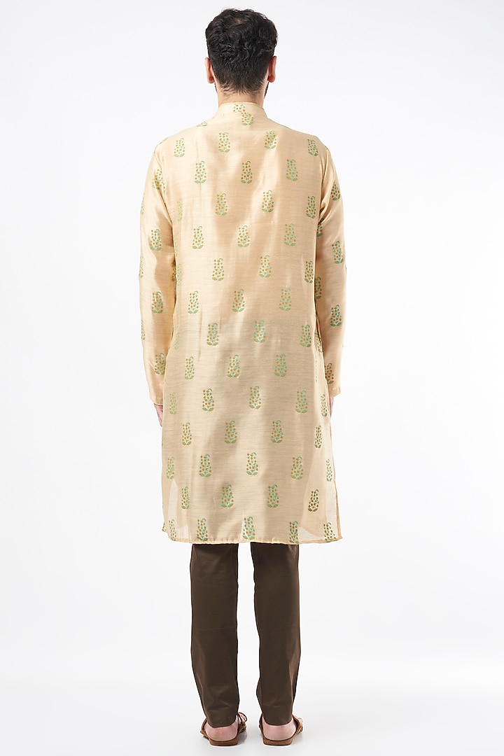 Brown Block Printed Kurta Set by Ekam by Manish Gupta at Pernia's Pop Up Shop