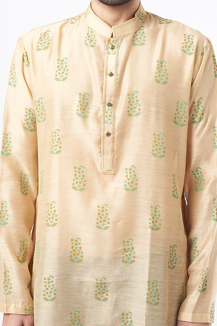 Brown Block Printed Kurta Set by Ekam by Manish Gupta at Pernia's Pop Up Shop