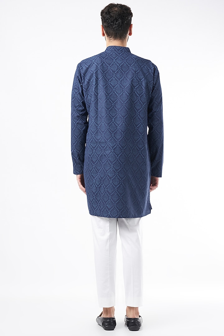 Blue Cotton Kurta Set by Ekam by Manish Gupta at Pernia's Pop Up Shop