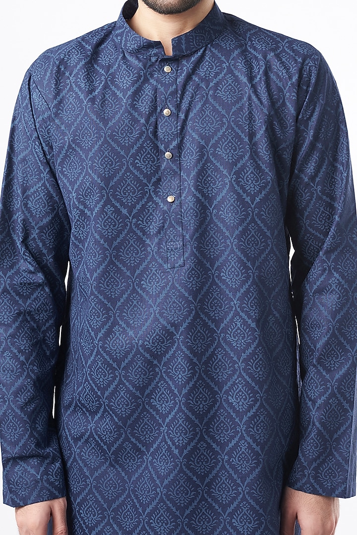 Blue Cotton Kurta Set by Ekam by Manish Gupta at Pernia's Pop Up Shop