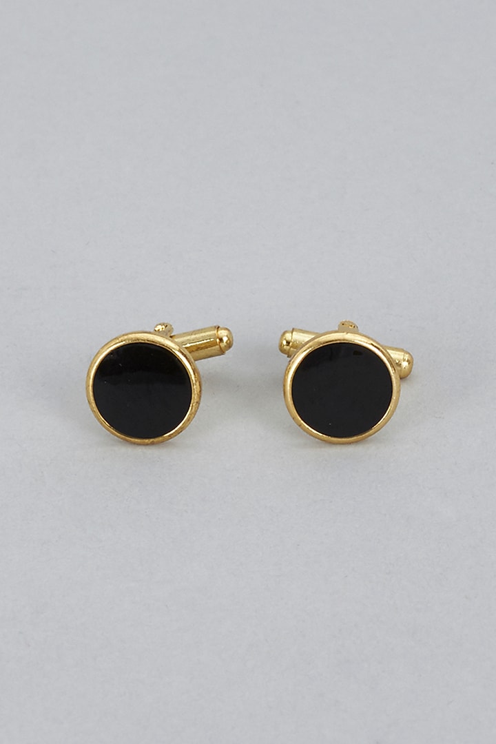 Black Brass Cufflinks (Set of 2) by Ekam by Manish Gupta at Pernia's Pop Up Shop