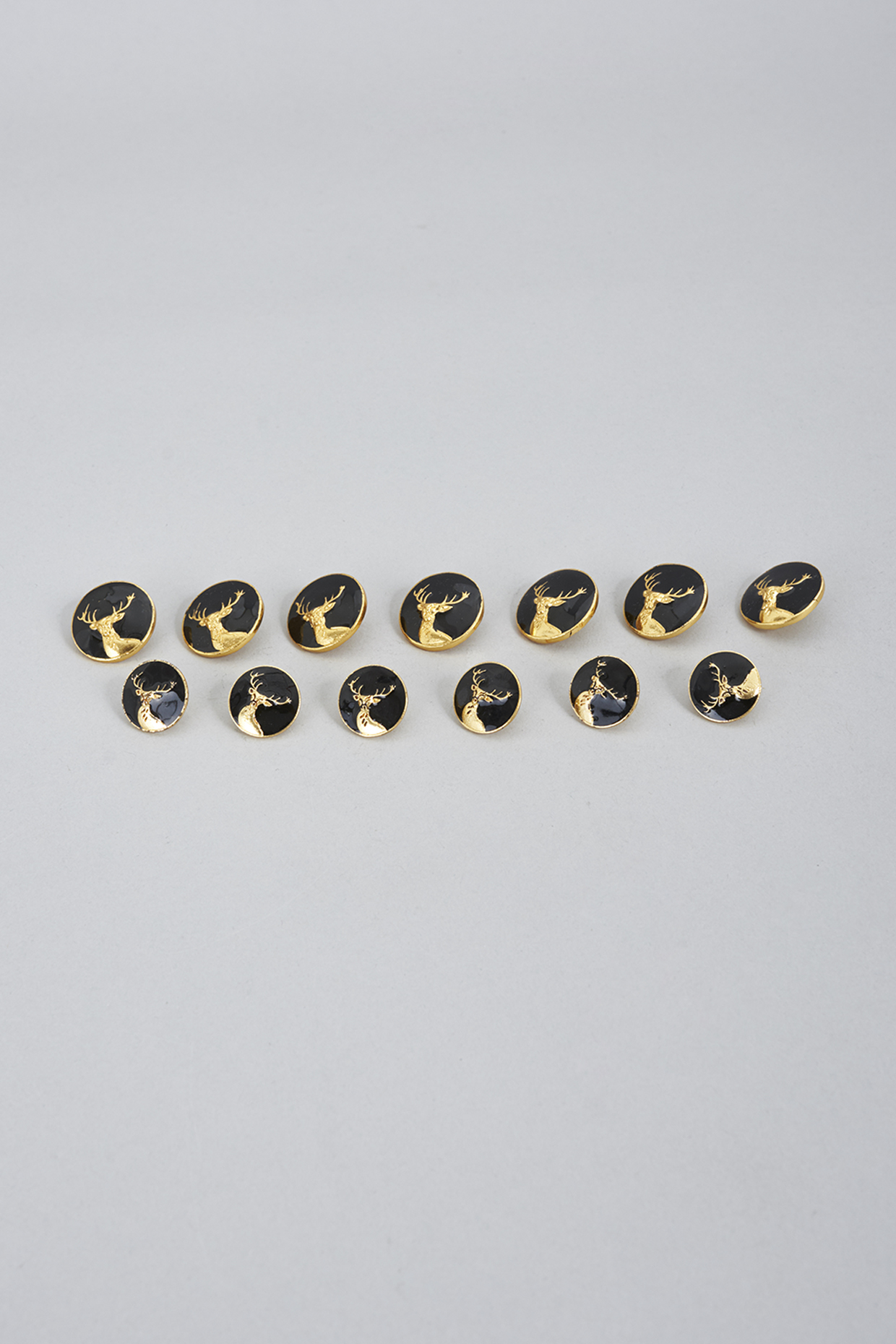 Black Brass Handcrafted Buttons (Set of 13) by Ekam by Manish Gupta at Pernia's Pop Up Shop