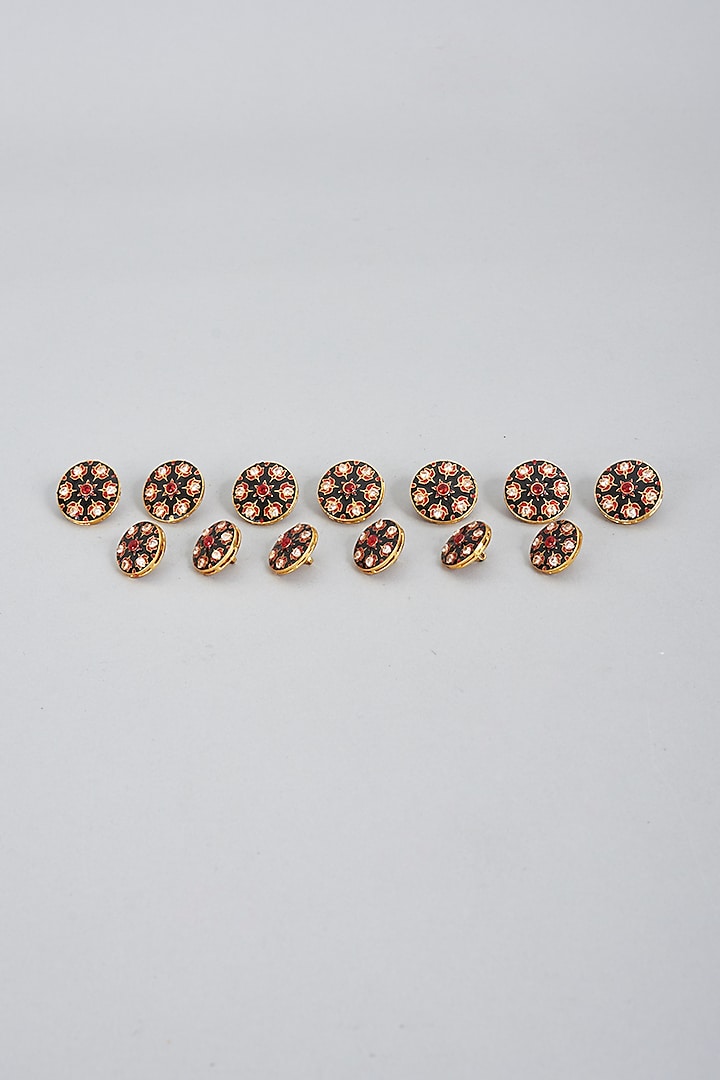 Black Copper Handcrafted Buttons (Set of 13) by Ekam by Manish Gupta at Pernia's Pop Up Shop