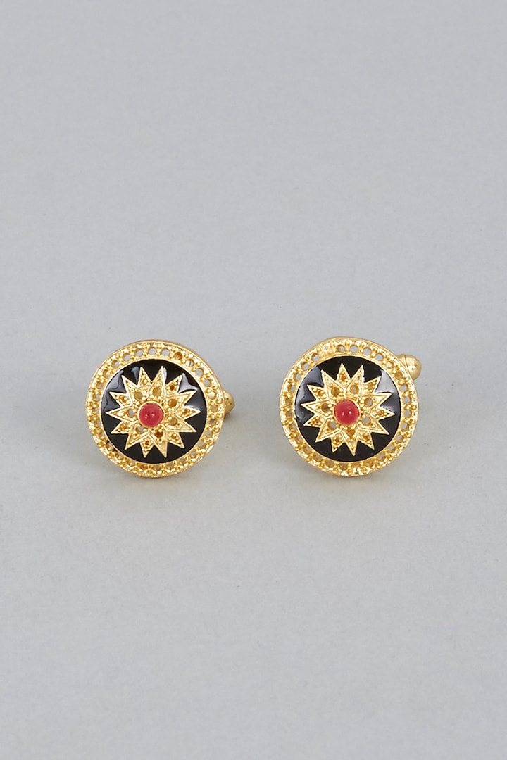Black Cufflinks (Set of 2) by Ekam by Manish Gupta at Pernia's Pop Up Shop