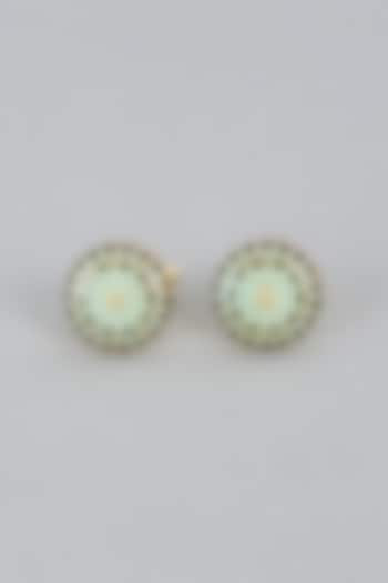 Black & Mint Cufflinks (Set of 2) by Ekam by Manish Gupta at Pernia's Pop Up Shop