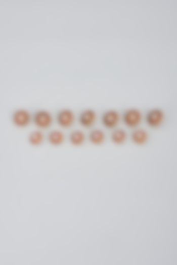 Red Brass Pearl Buttons (Set of 13) by Ekam by Manish Gupta at Pernia's Pop Up Shop