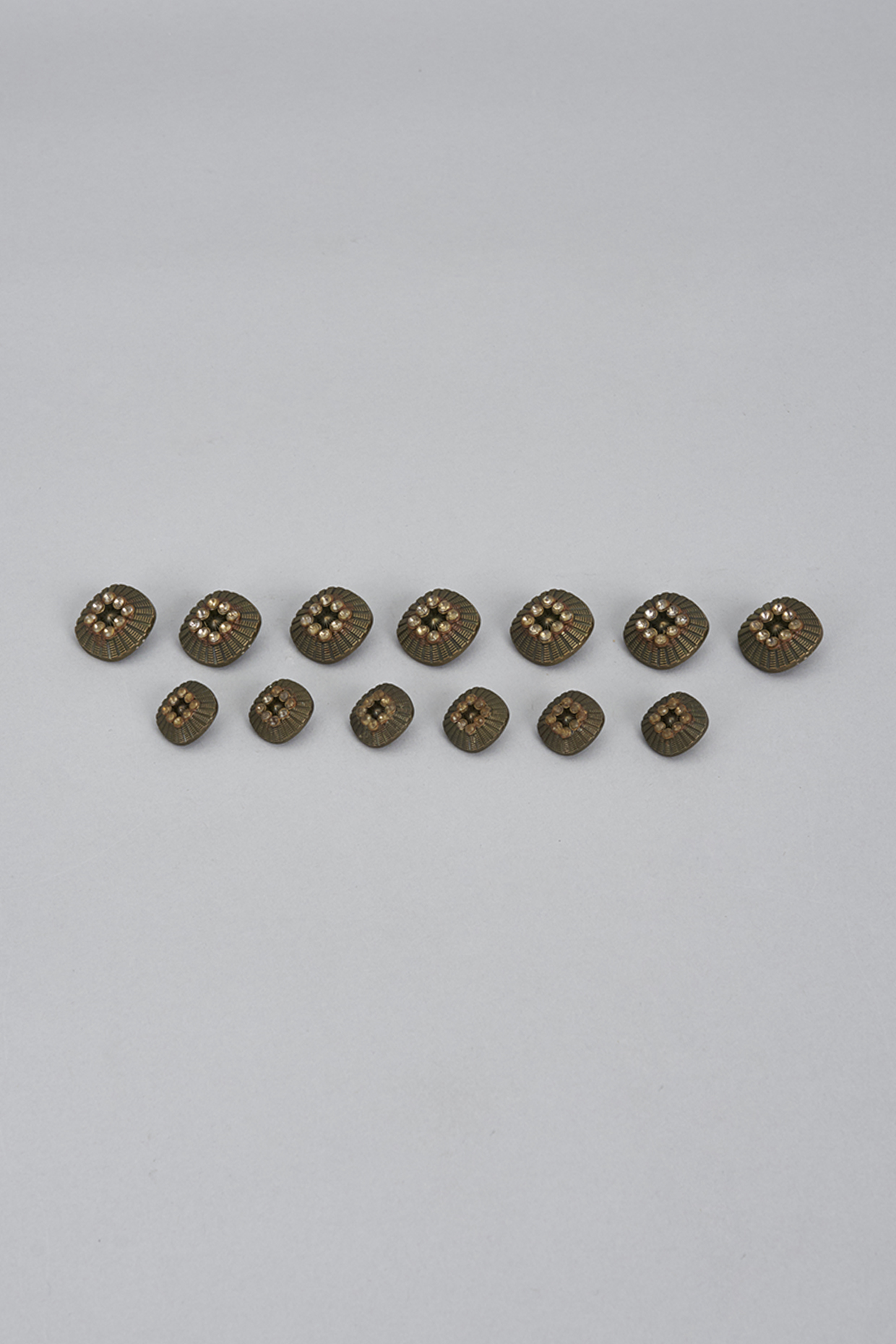 Bronze Brass Meenakari Buttons (Set of 13) by Ekam by Manish Gupta at Pernia's Pop Up Shop