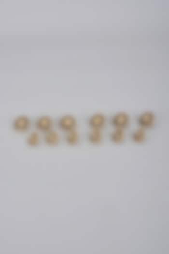 Black Meenakari Buttons (Set of 13) by Ekam by Manish Gupta at Pernia's Pop Up Shop