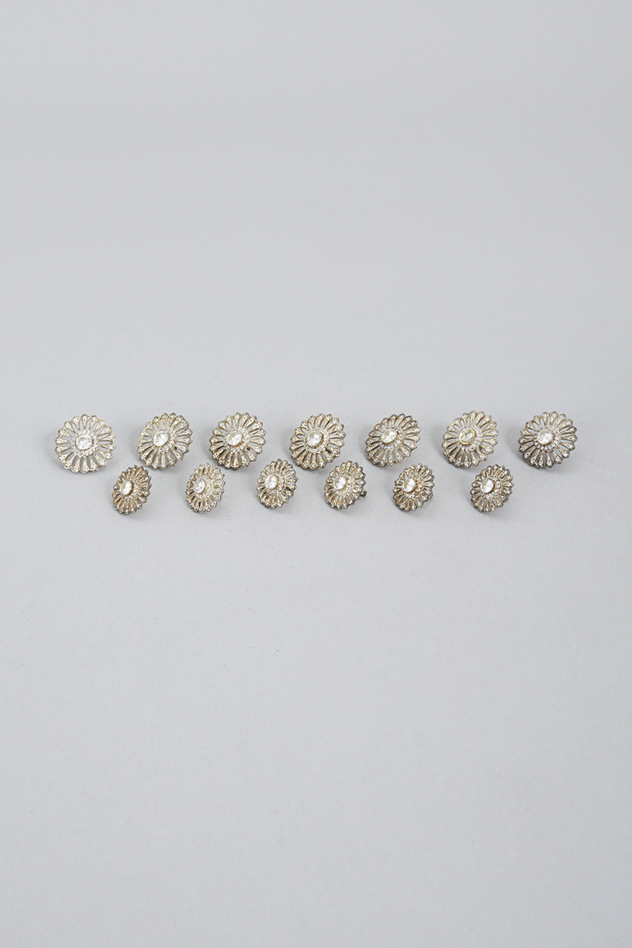 Bronze Meenakari Buttons (Set of 13) by Ekam by Manish Gupta at Pernia's Pop Up Shop