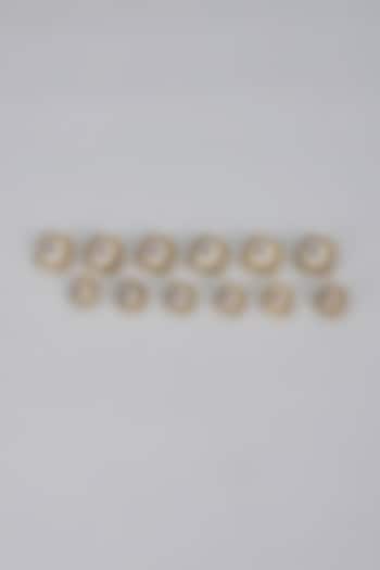 Blue & Gold Meenakari Buttons (Set of 13) by Ekam by Manish Gupta at Pernia's Pop Up Shop