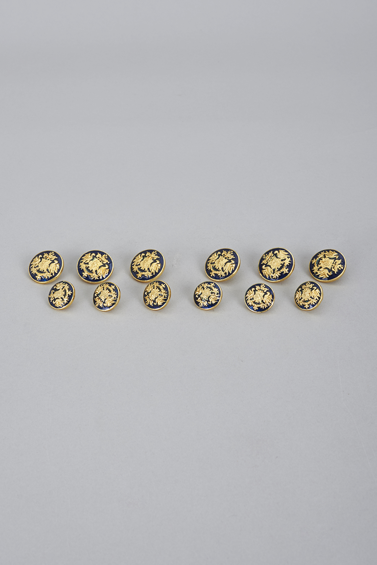 Blue & Gold Meenakari Buttons (Set of 13) by Ekam by Manish Gupta at Pernia's Pop Up Shop
