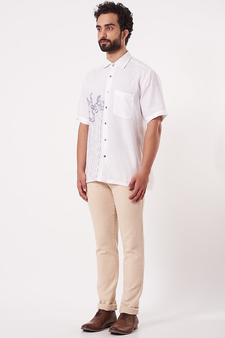 White Embroidered Shirt by Ekam by Manish Gupta