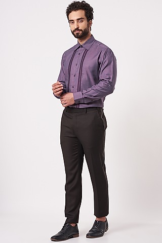 Onion Pink Textured Shirt by Ekam by Manish Gupta