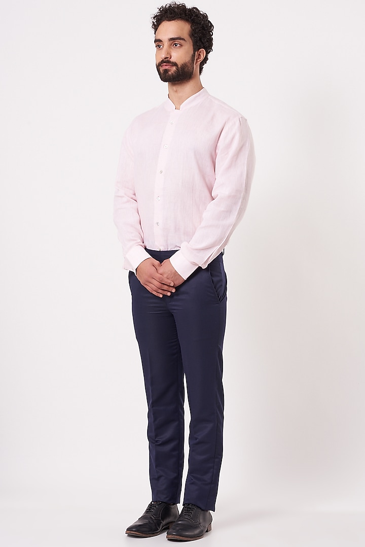 Pink Linen Shirt by Ekam by Manish Gupta