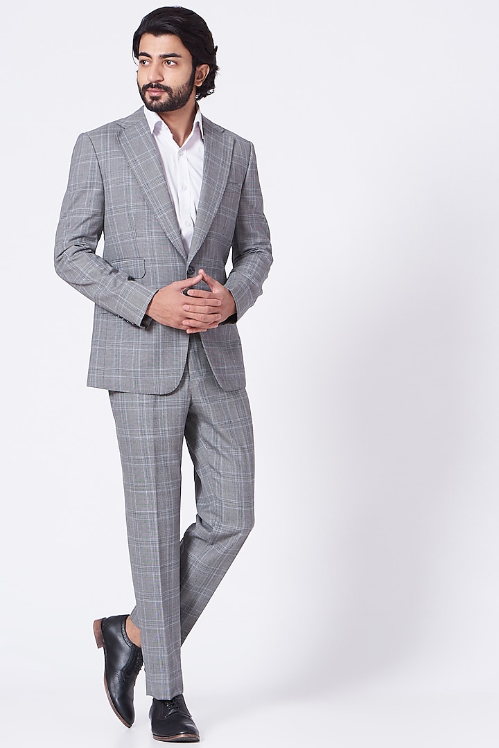 Grey Suit Set In Fine Italian Suiting by Ekam by Manish Gupta