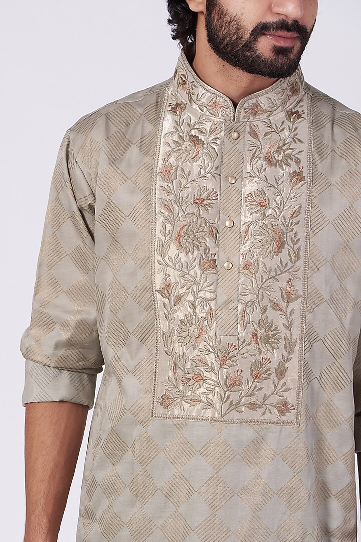 Sand Beige Printed Kurta Set by Ekam by Manish Gupta at Pernia's Pop Up Shop
