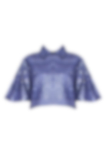 Elysian by Gitanjali presents Purple sequins embellished crop jacket available only at Pernia's Pop Up Shop.