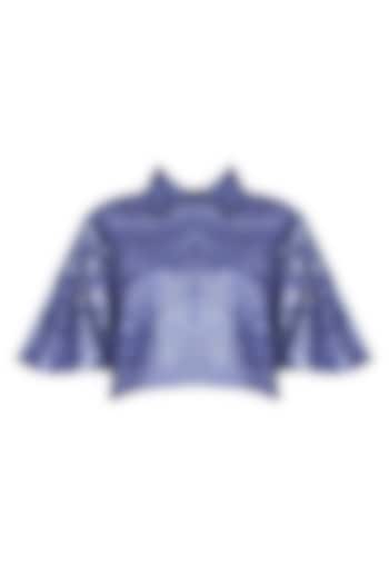 Purple Sequins Embellished Crop Jacket by Elysian By Gitanjali