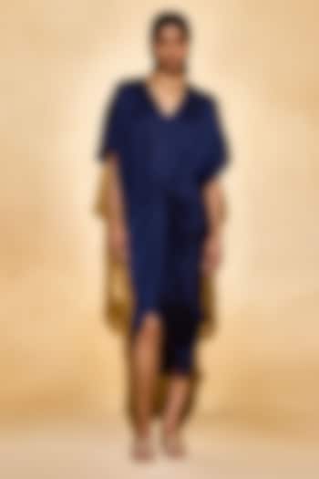 Blue Imported Satin Summer Dress by Echo Studio at Pernia's Pop Up Shop