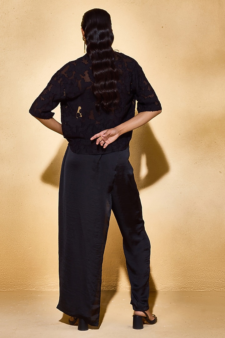 Black Jacquard Viscose Shirt by Echo Studio at Pernia's Pop Up Shop