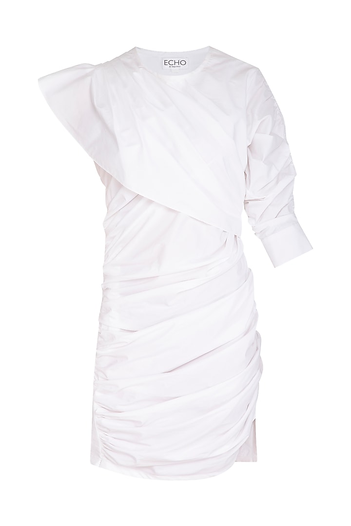 White Layered Cotton Dress by Echo