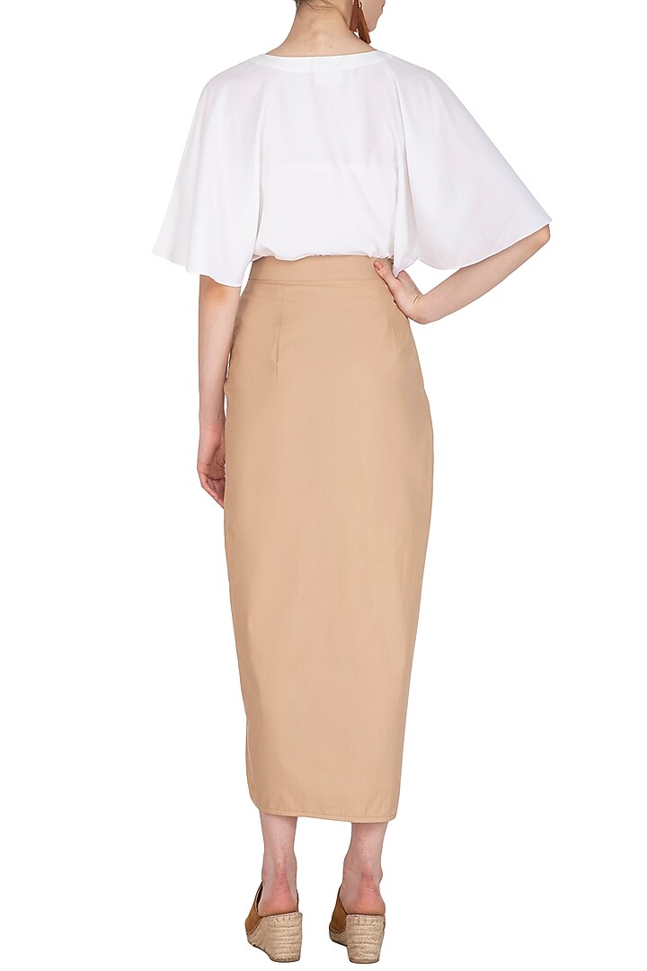 White Button Down Flared Dress by Echo Studio at Pernia's Pop Up Shop