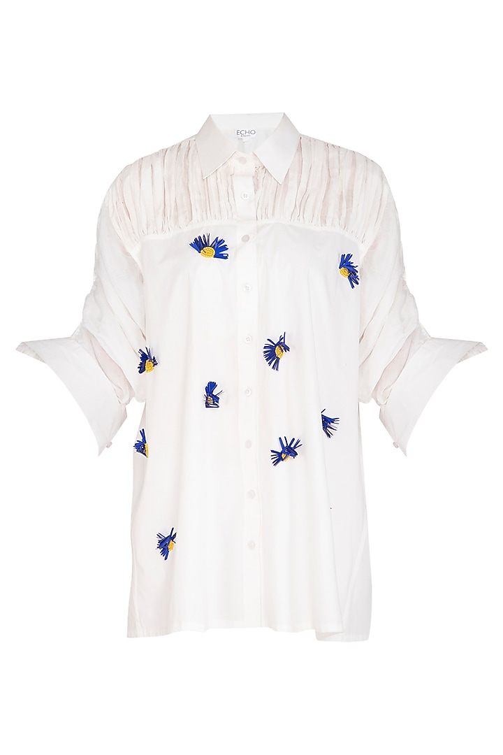 White Embroidered Shirt by Echo