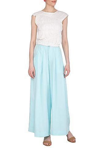 White Ruched Top by Echo Studio