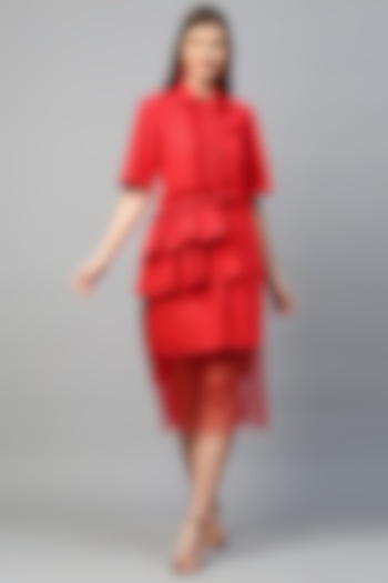Red Blended Dress by ECHKE