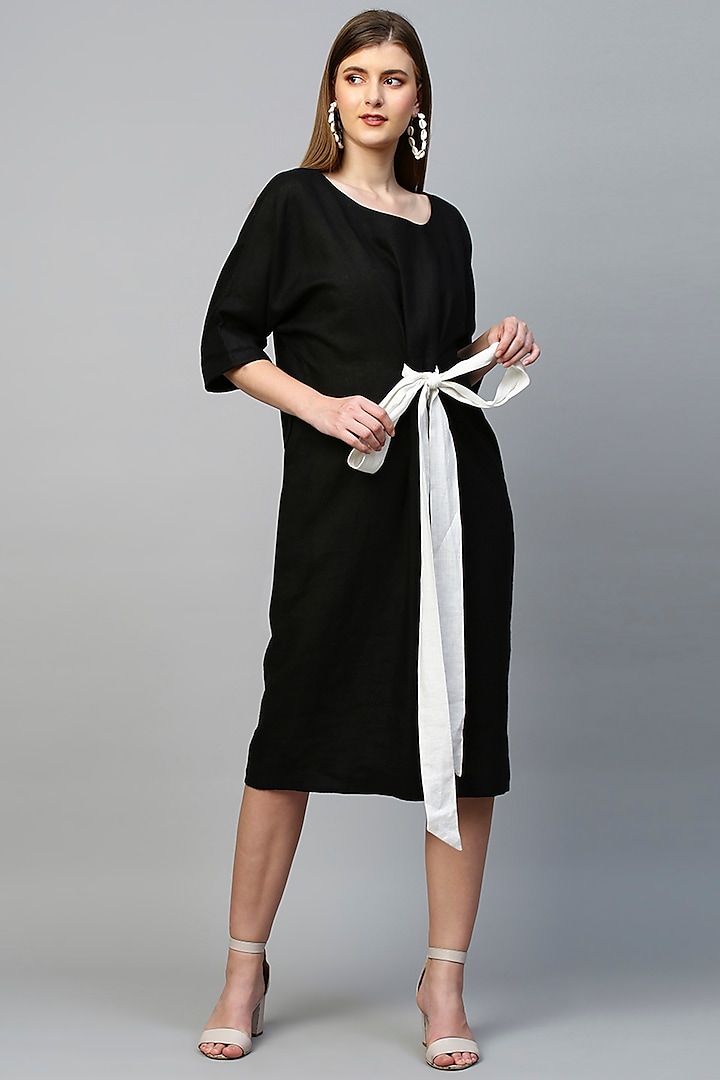 Black Blended Long Dress by ECHKE