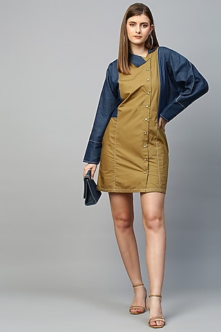 Khaki Denim Dress by ECHKE