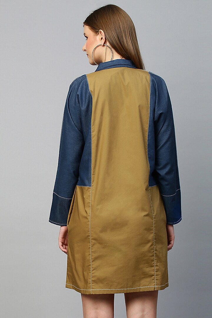Khaki Denim Summer Dress by ECHKE at Pernia's Pop Up Shop