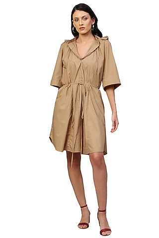 Khaki Poplin Dress by ECHKE