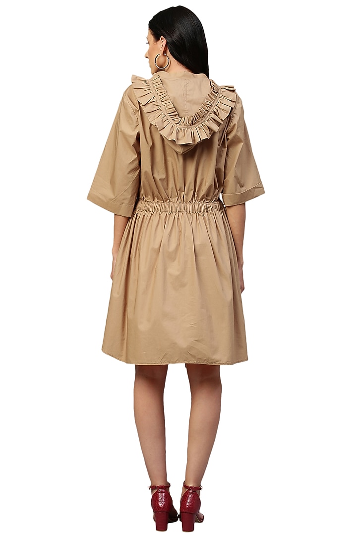 Khaki Poplin Summer Dress by ECHKE at Pernia's Pop Up Shop