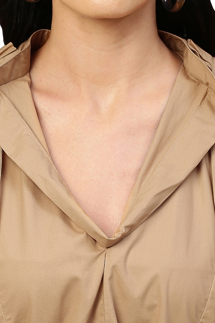 Khaki Poplin Summer Dress by ECHKE at Pernia's Pop Up Shop